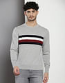 Tommy Hilfiger Transitional Cotton Brand Stripe Sweater