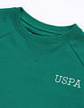 U.S. Polo Assn. Women Crew Neck Raglan Sleeve Solid Sweatshirt