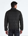 Flying Machine Stand Collar Solid Quilted Jacket