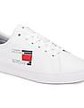 Tommy Hilfiger Women White Lace Up Brand Flag Sneakers