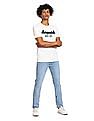 Aeropostale Men White Cotton Appliqued Logo T-Shirt