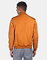 Flying Machine Stand Collar Zip Up Reversible Bomber Jacket