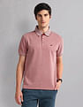 AD by Arvind Heathered Slim Fit Polo Shirt