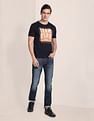 U.S. Polo Assn. Men Navy Brand Printed Cotton T-Shirt