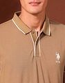 U.S. Polo Assn. Solid Slim Fit Varsity Polo Shirt
