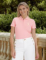 U.S. Polo Assn. Women Tipped Collar Cotton Stretch Polo Shirt