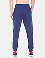 Flying Machine Men Blue Elasticized Drawstring Waist Printed Joggers
