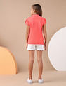 U.S. Polo Assn. Kids Girls Glitter Relaxed Fit Polo Shirt