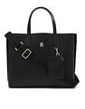 Tommy Hilfiger Logo Black Pu Handbags