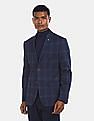 Arrow Sports Notch Lapel Check Knit Blazer
