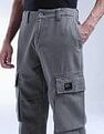 Flying Machine Cobain Loose Fit Mid Rise Cargo Jeans