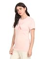 Calvin Klein Jeans Women Pink Pure Cotton Logo Print T-Shirt