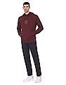 Tommy Hilfiger Men Maroon Tonal Embroidered Crest Sweatshirt