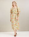 U.S. Polo Assn. Women Square Neck Tie Up Midi Dress