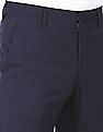 Tommy Hilfiger Men Navy Solid Flat Casual Trousers