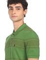 AD by Arvind Cotton Horizontal Striped Polo Shirt