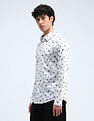 Flying Machine Printed Satin Slim Fit Shirt