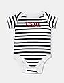 U.S. Polo Assn. Kids Baby White And Navy Short Sleeve Bodysuit - Pack Of 2