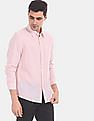 Calvin Klein Men Pink Striped Regular Fit Cotton Shirt