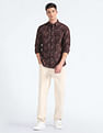 Flying Machine Tropical Print Cotton Shirt