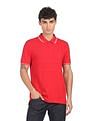AD by Arvind Cotton Panelled Solid Polo Shirt
