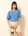 U.S. Polo Assn. Women Floral Embroidered Top