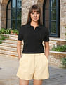 U.S. Polo Assn. Women Regular Fit Textured Polo Shirt