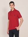 U.S. Polo Assn. Ribbed Collar Solid Polo Shirt