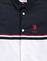 U.S. Polo Assn. Kids Boys Cutaway Collar Color Block Shirt