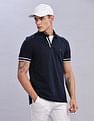 Tommy Hilfiger Mens Blue Solid Polo Shirt