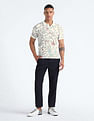 Flying Machine Floral Print Cotton Polo Shirt