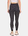 Calvin Klein Women Black And Grey Allover Animal Print 7/8 Active Leggings