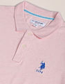 U.S. Polo Assn. Ribbed Collar Heathered Pique Polo Shirt