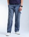 Flying Machine Cobain Loose Fit Whiskered Jeans