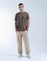 Flying Machine Mid Rise Relaxed Tapered Fit Cargo Trouser