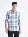 Flying Machine Tartan Check Herringbone Shirt