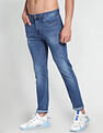 Flying Machine Mid Rise Stone Wash Whiskered Jeans