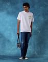 Flying Machine Men Slash Slim Tapered Fit Jeans