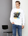 Calvin Klein Layered Photo Print Oversized Sweatshirt