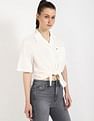 Tommy Hilfiger Solid Cropped Shirt