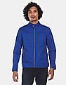 Flying Machine High Neck Zip Up Solid Jacket