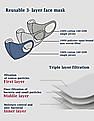 U.S. Polo Assn. Unisex Adults Maroon Triple Layer Anti Bacterial Reusable Outdoor Face Masks - Pack Of 3