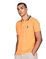 U.S. Polo Assn. Striped Collar Solid Polo Shirt