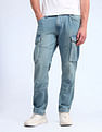 Flying Machine Cobain Loose Fit Blue Jeans