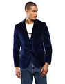 Tommy Hilfiger Men Navy Velvetine Solid Formal Blazer