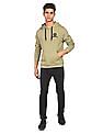 Flying Machine Long Sleeve Solid Hooded Sweatshirt
