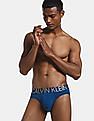 Calvin Klein Underwear Men Dark Blue Elasticized Waist Statement Hipster Briefs