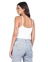 Calvin Klein Jeans Women White Scoop Neck Sleeveless Logo Bodysuit