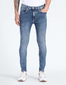 Flying Machine Morrison Skinny Cropped Acid Wash Jeans