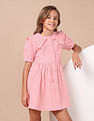 U.S. Polo Assn. Kids Girls Cape Collar Solid Mini Dress